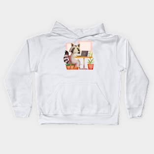 Racoon Working Kids Hoodie